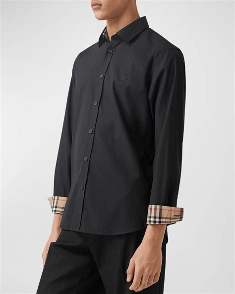 burberry sherwood logo sport shirt|Burberry Men's Sherwood Sport Shirt w/ Check Detail.